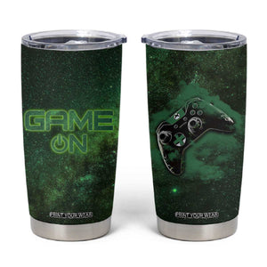 Funny Gamer Tumbler Cup Gamer Mode On Gifts For Teenage Boys Men TB09 Green Galaxy Print Your Wear