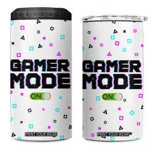 Gifts For Gamer 4 in 1 Can Cooler Tumbler Gamer Mode On Gaming Teenage Boys Men TB09 One Size: 16 oz White Print Your Wear