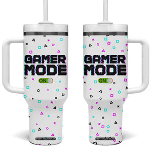 Gifts For Gamer Tumbler With Handle Gamer Mode On Gaming Teenage Boys Men TB09 One Size: 40 oz White Print Your Wear