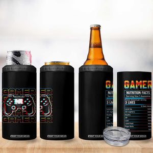 Funny Gamer Nutrition Facts 4 in 1 Can Cooler Tumbler TB09 Print Your Wear