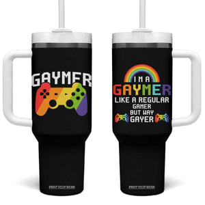 Funny LGBT Gay Gamer Tumbler With Handle Gaymer Like A Regular Gamer But Way Gayer TB09 One Size: 40 oz Black Print Your Wear