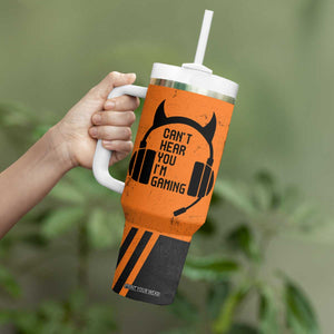 Personalized Gamer Tumbler With Handle Custom Name Can't Hear You I'm Gaming TB09 Print Your Wear