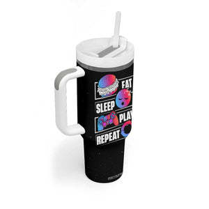 Personalized Gamer Tumbler With Handle Custom Name Eat Sleep Gaming Repeat TB09 Print Your Wear