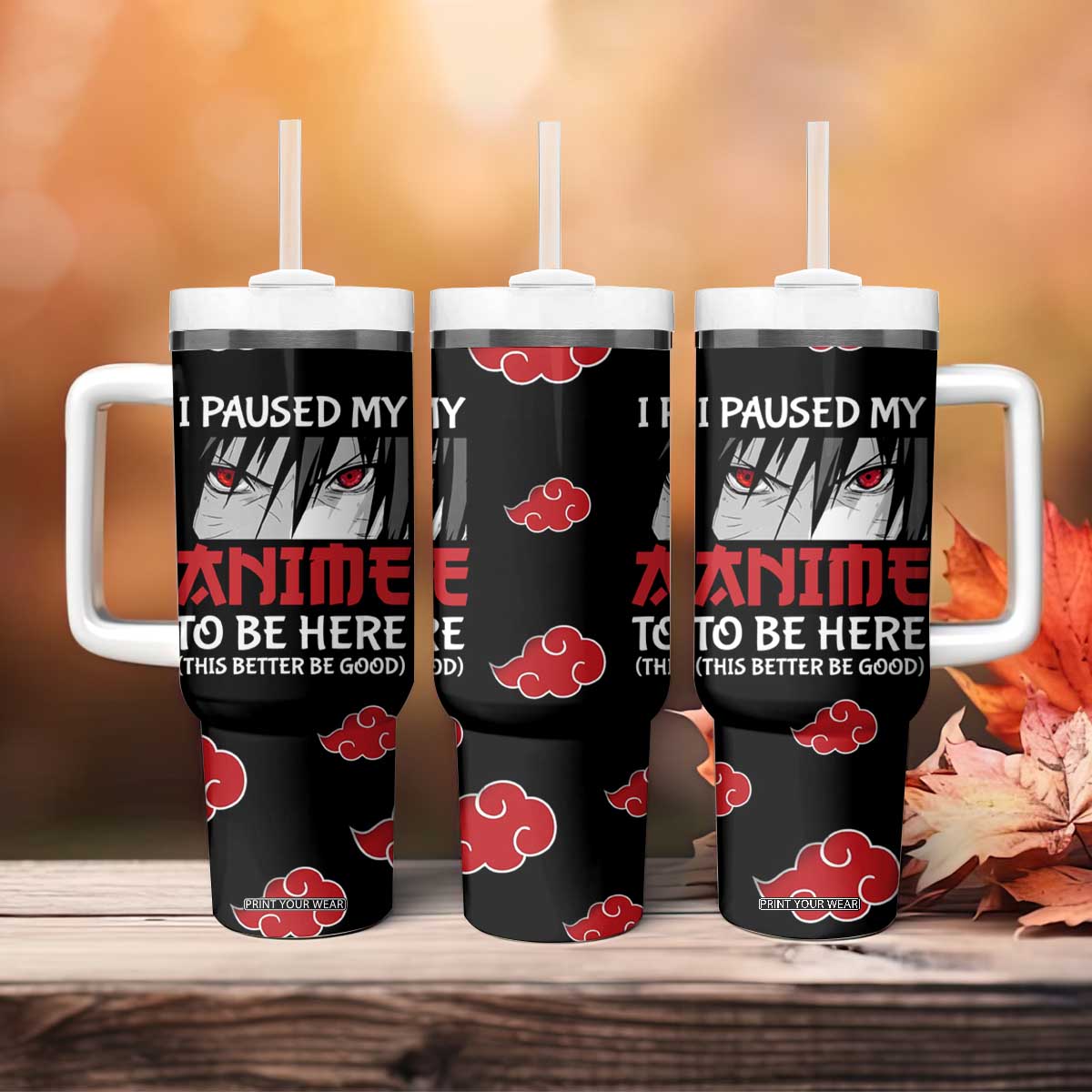 Gift For Anime Lover Tumbler With Handle I Paused My Anime To Be Here TB09 Print Your Wear