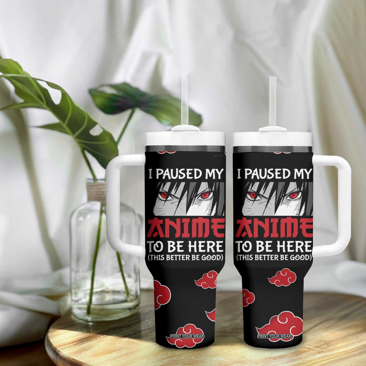 Gift For Anime Lover Tumbler With Handle I Paused My Anime To Be Here TB09 Print Your Wear