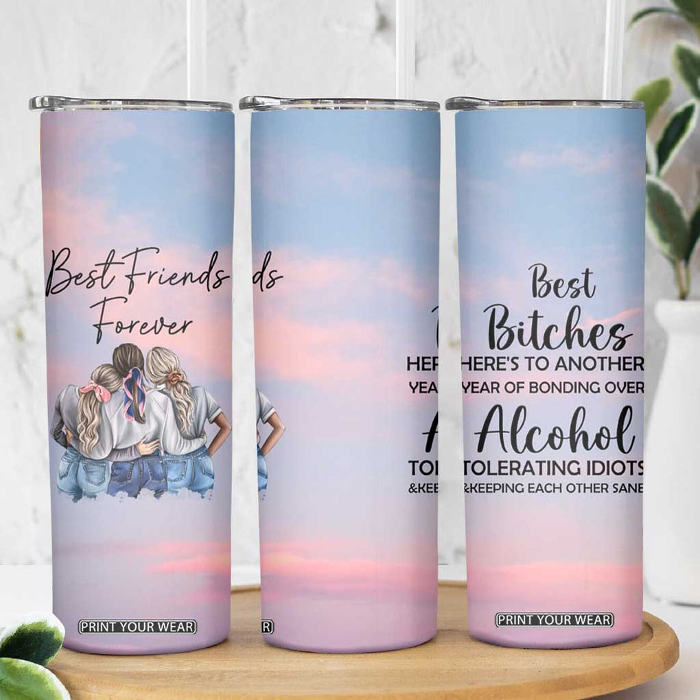 Friendship Gifts Skinny Tumbler Best Friends Forever TB09 Print Your Wear