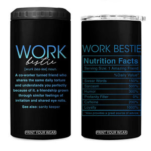 Gifts for Coworker 4 in 1 Can Cooler Tumbler Work Bestie Definition TB09 One Size: 16 oz Black Print Your Wear