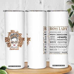 Best Boss Gifts for Women Skinny Tumbler Boss Lady Life Leopard TB09 Print Your Wear