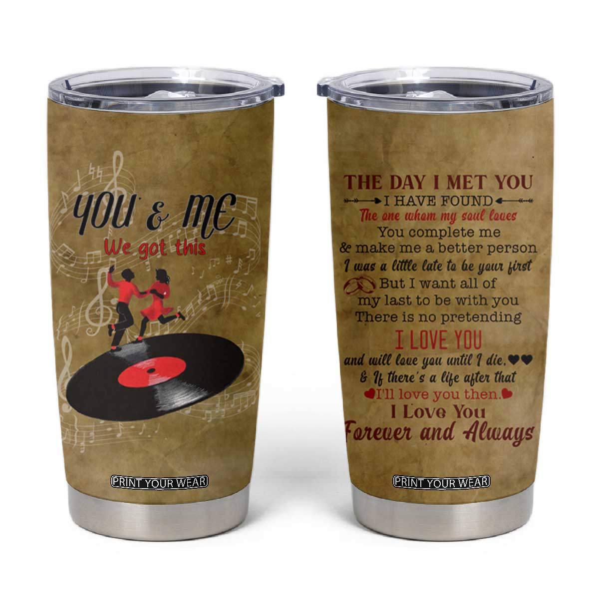 Gifts for Couple Tumbler Cup The Day I Met You Love You Forever And Always Valentine Anniversary