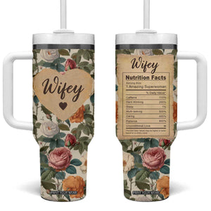 Valentines Day Gifts for Her Tumbler With Handle Best Wife Ever TB09 One Size: 40 oz Vintage Roses Print Your Wear