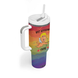 Gifts for Gay Boyfriend Tumbler With Handle Funny Trump Cupid Best Boyfriend Ever