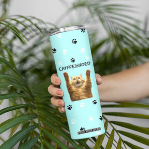 Cute Cat Coffee Skinny Tumbler Catffeinated Decaf Coffee Mug TB10 Print Your Wear