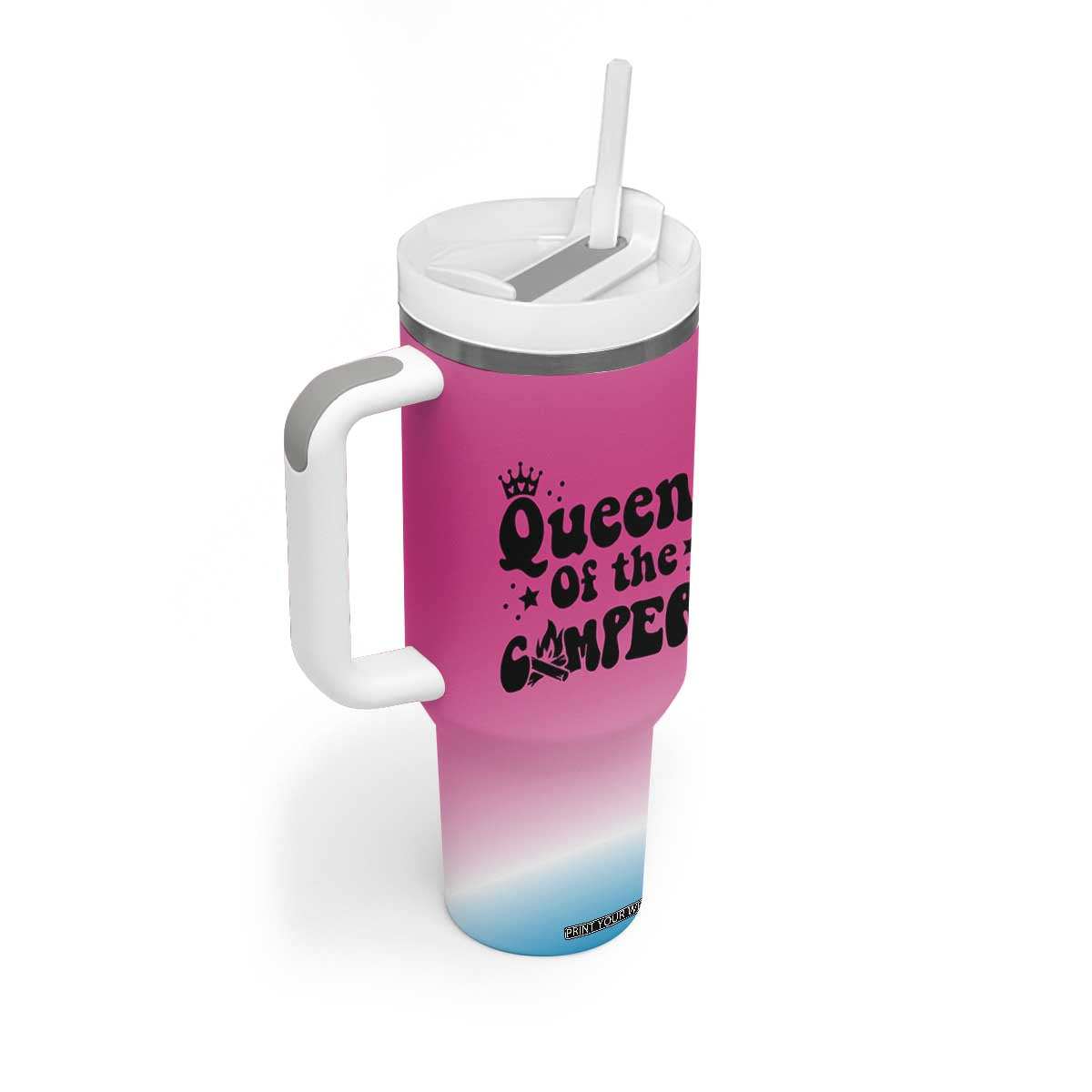 Queen Of The Camper Tumbler With Handle RV Camping Camper Life TB10 Print Your Wear