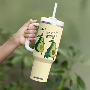 Funny Vegan Avocado Tumbler With Handle You're The Good Kind Of Fat TB10 Print Your Wear