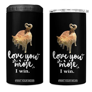 Romantic Cat Couple 4 in 1 Can Cooler Tumbler Love You More I Win Birthday Ideas for Her Couple Wife Family TB10 One Size: 16 oz Black Print Your Wear