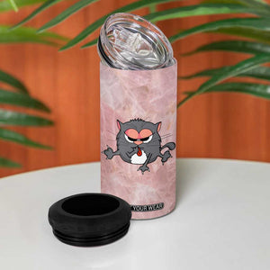 Funny Cat 4 in 1 Can Cooler Tumbler Shhh Don't Speak Hold on Ok I'm Listening Cat Lover Gifts TB10 Print Your Wear