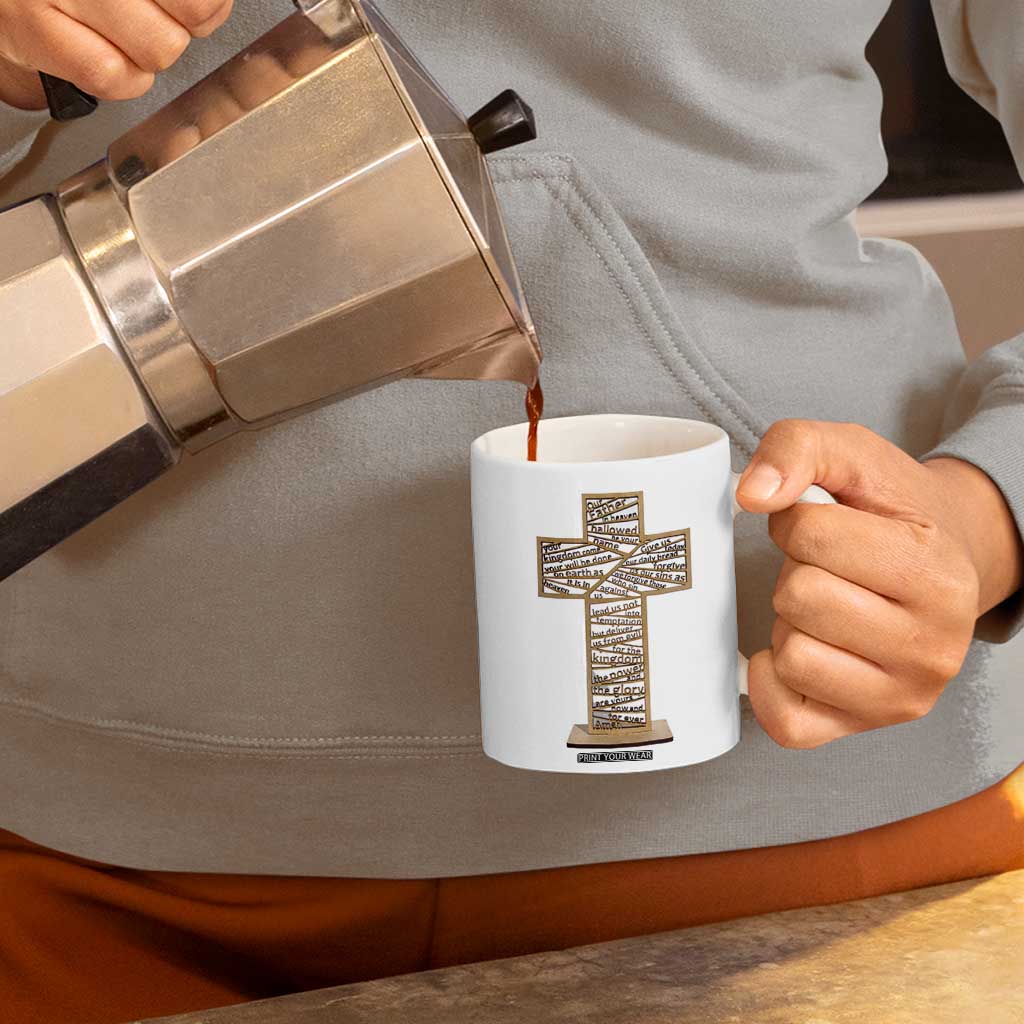 Christian Inspirational Coffee Mug The Lords Prayer Bible Verses Christian Gift TB10 Print Your Wear