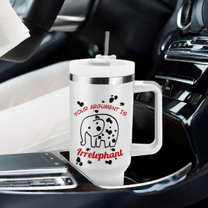 White Elephant Gift Tumbler With Handle Your Argument Is Irrelephant Lawyer Gifts TB10 Print Your Wear