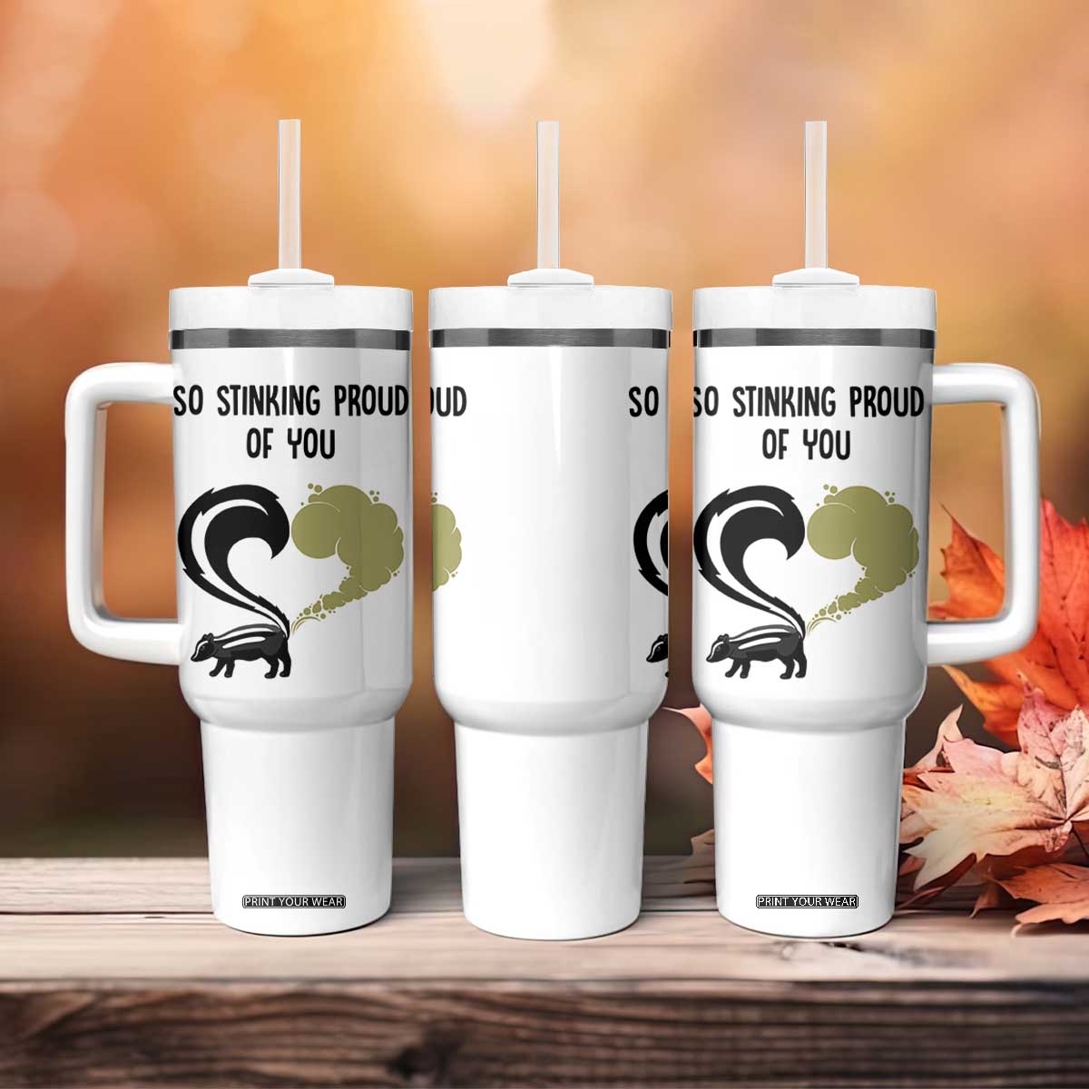 Funny Skunk Graduation Tumbler With Handle So Stinking Proud Of You TB10 Print Your Wear