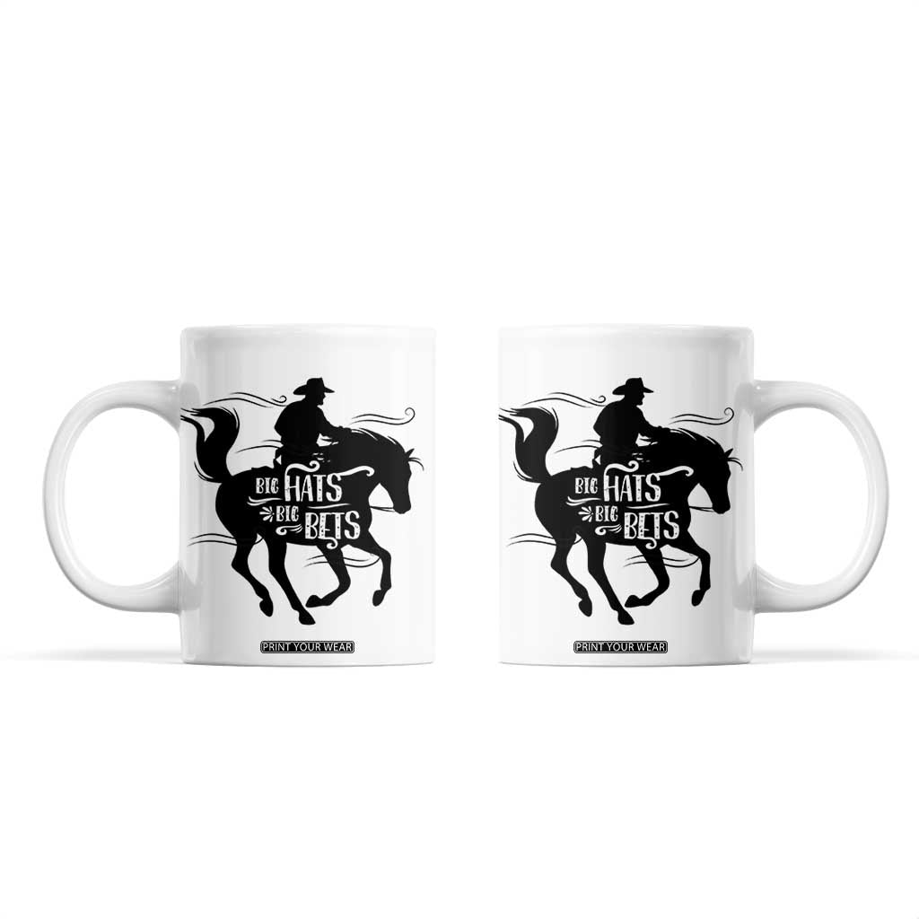 Funny Horse Racing Coffee Mug Big Hats Big Bets Derby Party TB10 White Print Your Wear