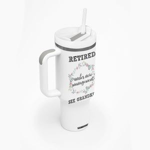 Funny Retirement Gifts for Women Tumbler With Handle Retired Under New Management See Grandkids TB10 Print Your Wear