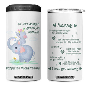 New Mom 4 in 1 Can Cooler Tumbler Happy 1st Mother's Day Gifts for First Time Mothers TB10 One Size: 16 oz White Print Your Wear