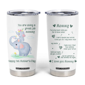 New Mom Tumbler Cup Happy 1st Mother's Day Gifts for First Time Mothers TB10 White Print Your Wear