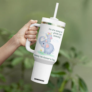 New Mom Tumbler With Handle Happy 1st Mother's Day Gifts for First Time Mothers TB10 Print Your Wear