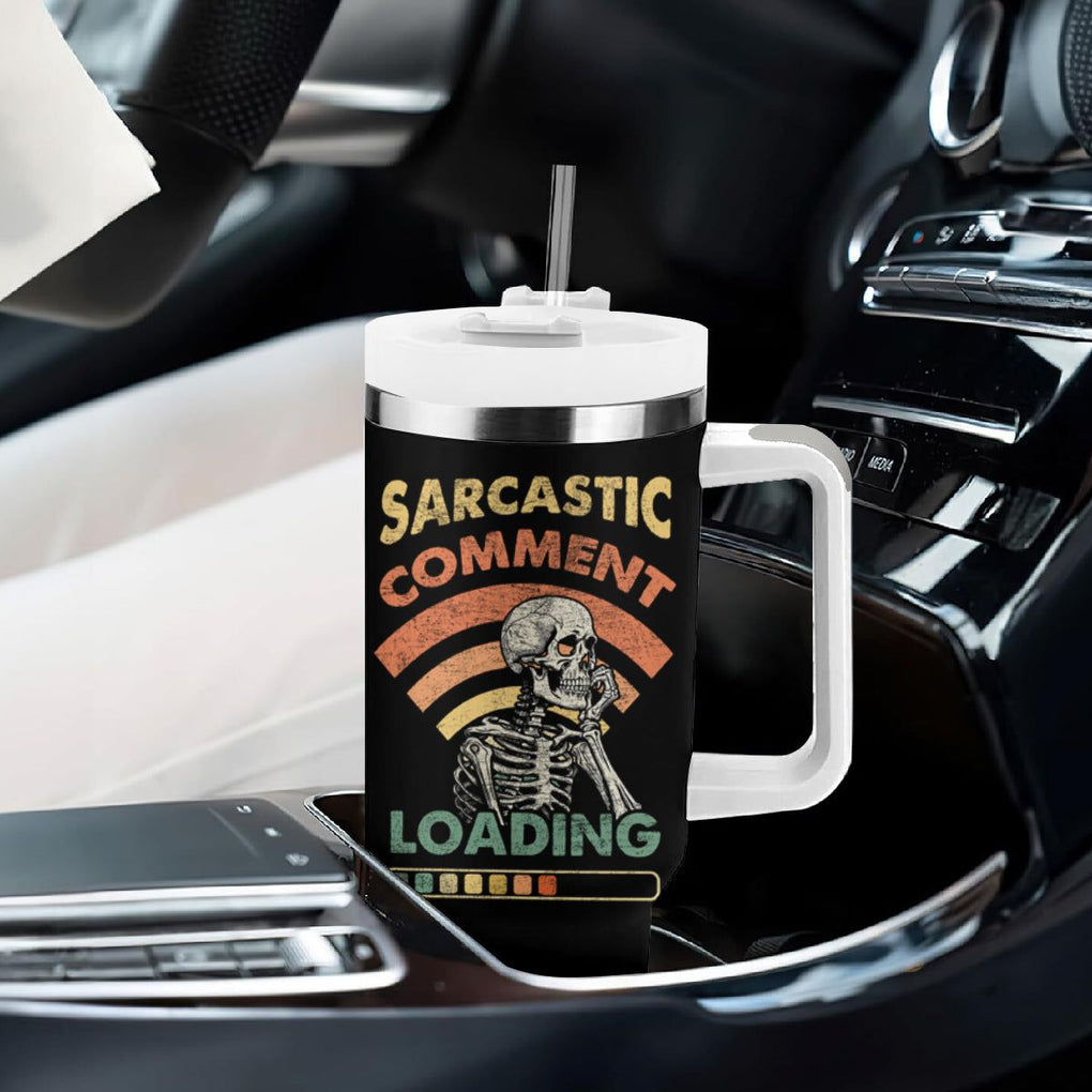 Funny Vintage Tumbler With Handle Sarcastic Comment Loading Humor Gifts for Men TB10 Print Your Wear