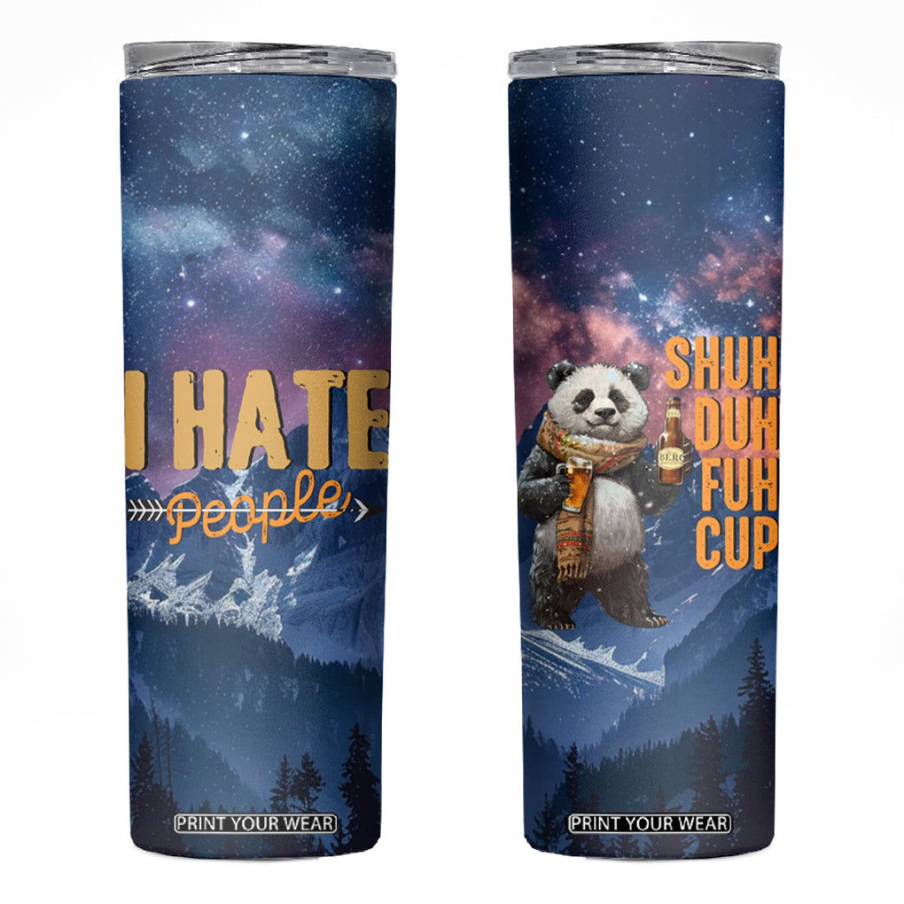 Funny Rude Bear Skinny Tumbler Shu Duh Fuh Cup I Hate People Funny Gag Gifts for Introverts TB10 Blue Print Your Wear