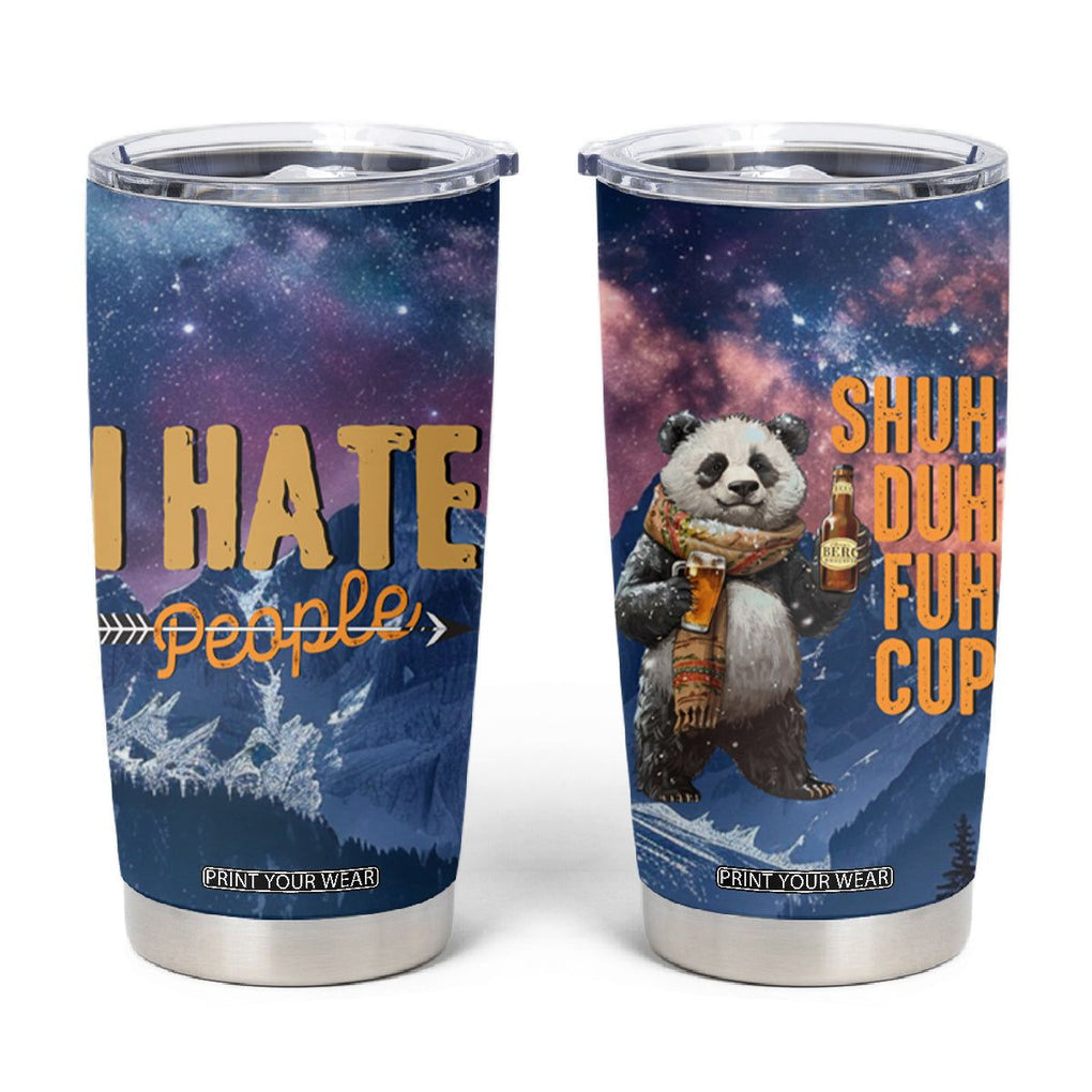 Funny Rude Bear Tumbler Cup Shu Duh Fuh Cup I Hate People Funny Gag Gifts for Introverts TB10 Blue Print Your Wear