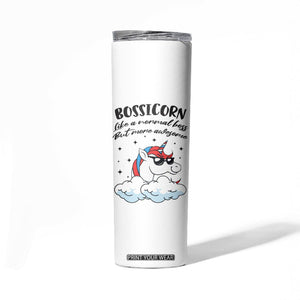 Thank You Gifts for Bosses Skinny Tumbler Bossicorn Like A Normal Boss But More Awesome TB10 Print Your Wear