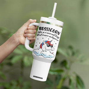 Thank You Gifts for Bosses Tumbler With Handle Bossicorn Like A Normal Boss But More Awesome TB10 Print Your Wear