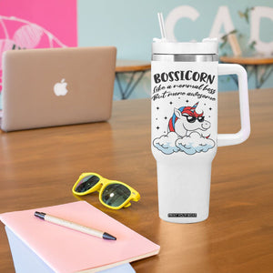 Thank You Gifts for Bosses Tumbler With Handle Bossicorn Like A Normal Boss But More Awesome TB10 Print Your Wear