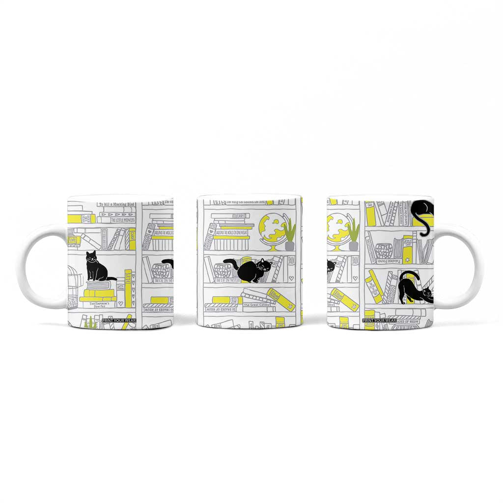 Book Lovers Gifts Coffee Mug Library Cat Bookish Gifts For Readers Librarian TB10 Print Your Wear