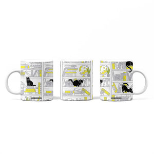 Book Lovers Gifts Coffee Mug Library Cat Bookish Gifts For Readers Librarian TB10 Print Your Wear