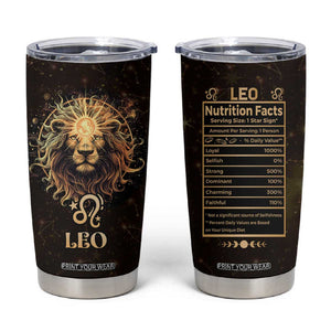 Leo Birthday Tumbler Cup Born in July August Lion Zodiac Symbol Horoscope Astrology TB10 Brown Print Your Wear