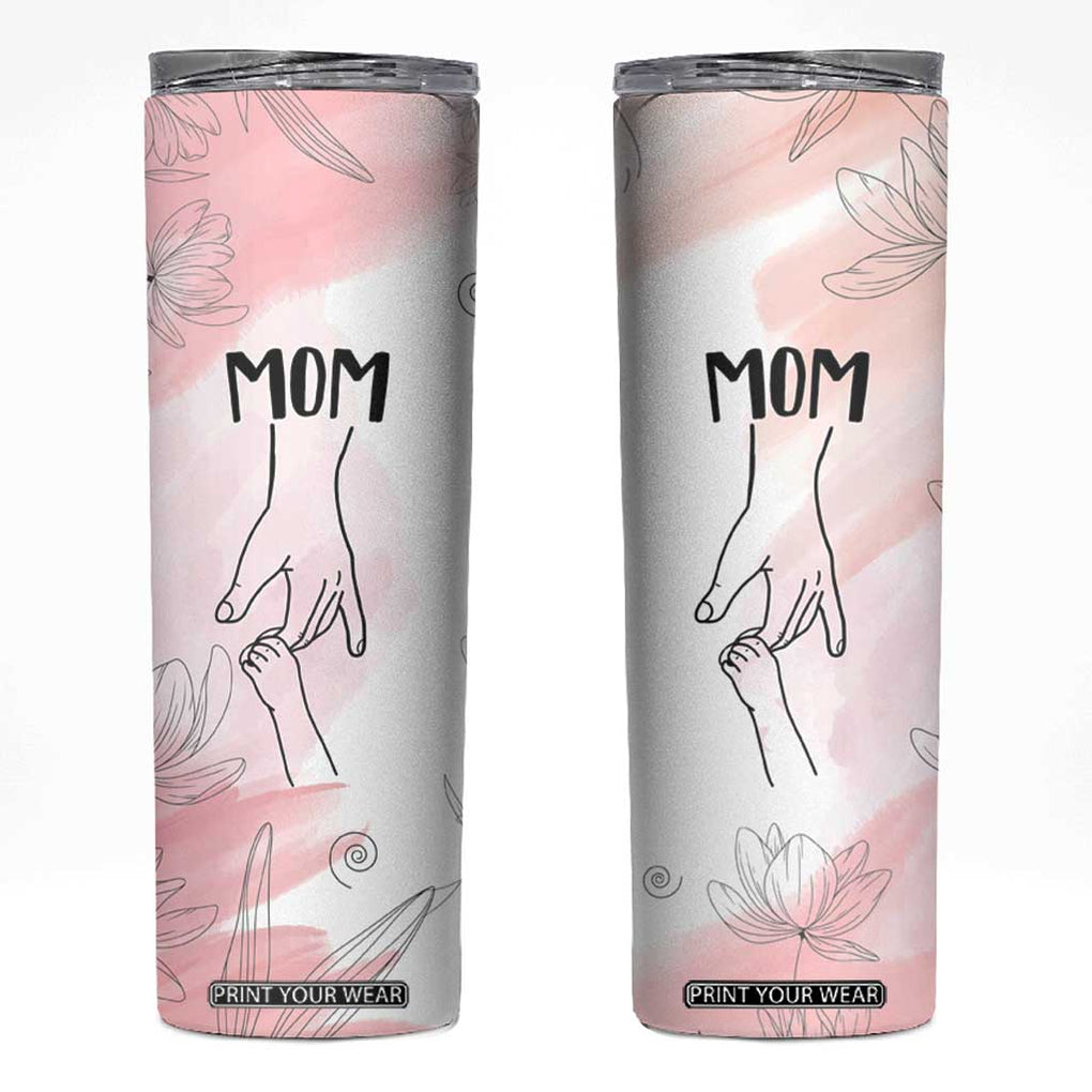 Mom Gifts Skinny Tumbler Mama Holding Hands Mothers Day Gift TB10 Pink Print Your Wear