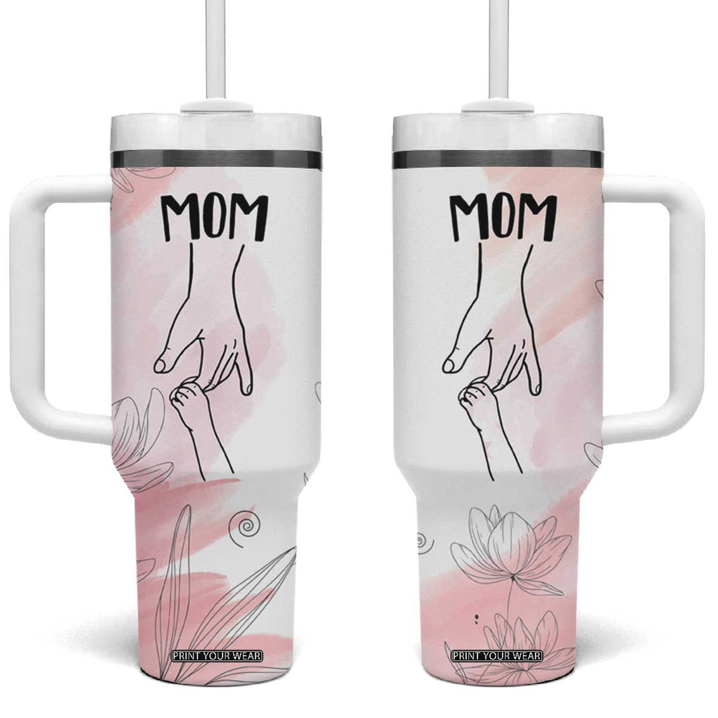 Mom Gifts Tumbler With Handle Mama Holding Hands Mothers Day Gift TB10 One Size: 40 oz Pink Print Your Wear