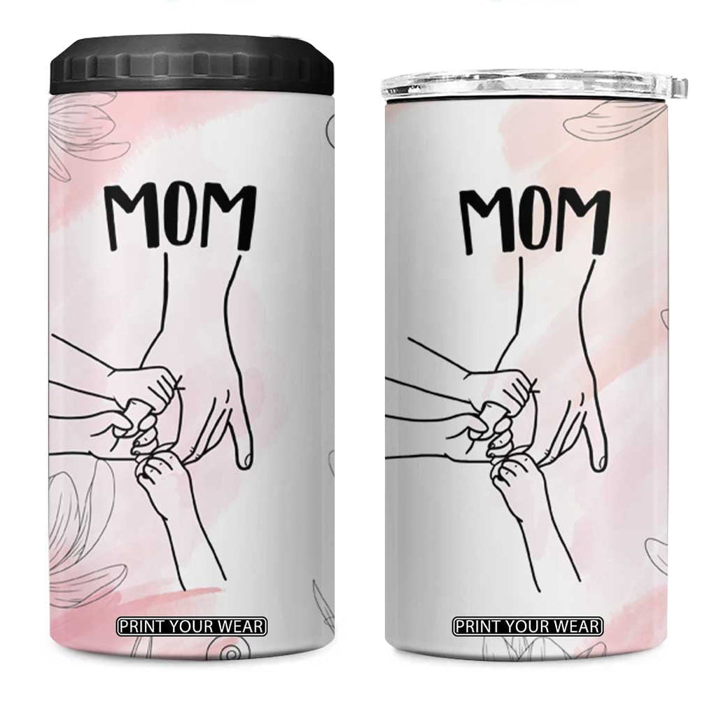 Gift for Mom of 3 Childrens 4 in 1 Can Cooler Tumbler Mama Holding Hands Mothers Day Gift TB10 One Size: 16 oz Pink Print Your Wear