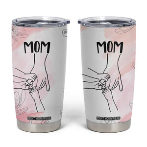 Gift for Mom of 3 Childrens Tumbler Cup Mama Holding Hands Mothers Day Gift TB10 Pink Print Your Wear