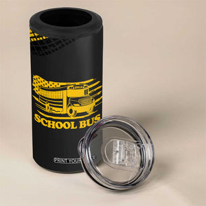 School Bus Driver Appreciation 4 in 1 Can Cooler Tumbler Funny Nutrition Facts American USA Flag TB10 Print Your Wear