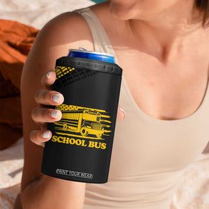 School Bus Driver Appreciation 4 in 1 Can Cooler Tumbler Funny Nutrition Facts American USA Flag TB10 Print Your Wear