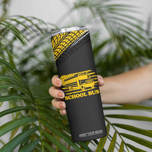 School Bus Driver Appreciation Skinny Tumbler Funny Nutrition Facts American USA Flag TB10 Print Your Wear