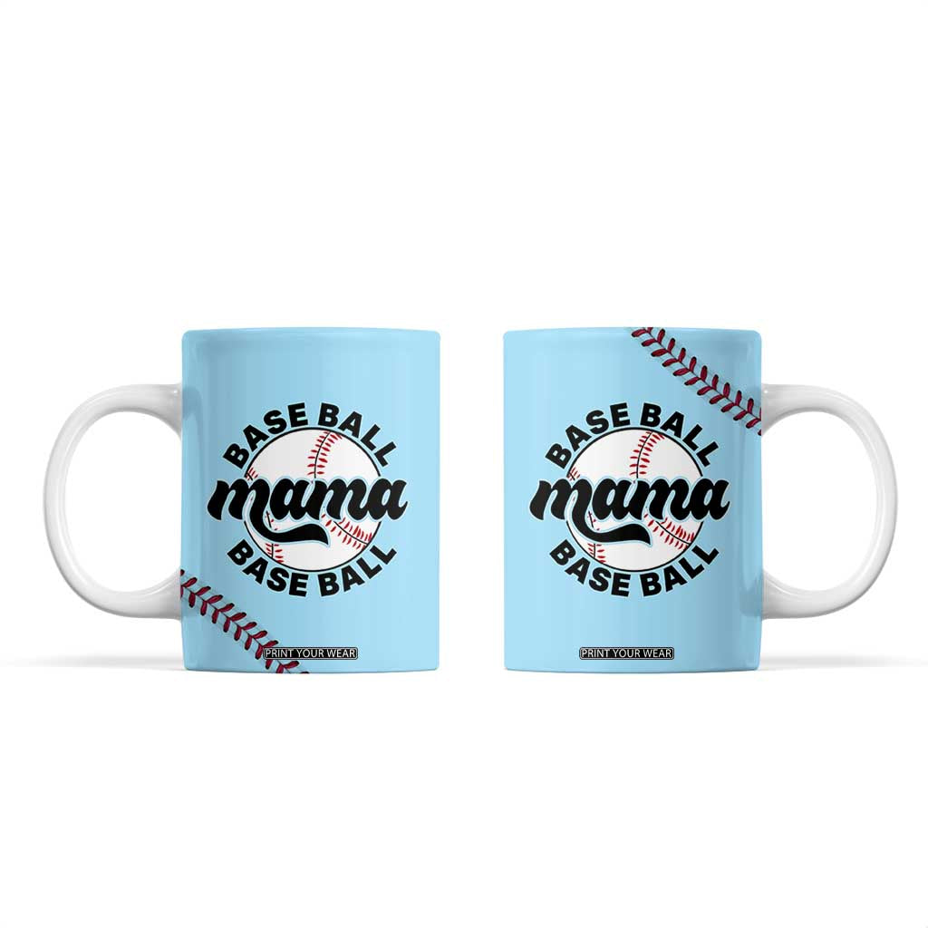 Baseball Mama Coffee Mug Mothers Day Birthday Gifts from Daughter Son TB10 Blue Print Your Wear