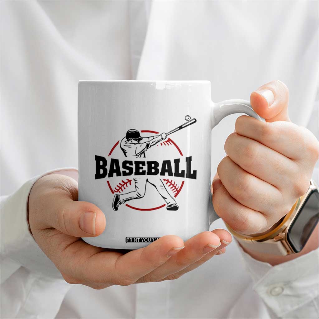 Baseball Coffee Mug Never Quit Funny Baseball Player Fan Coach Catcher Pitcher TB10 Print Your Wear