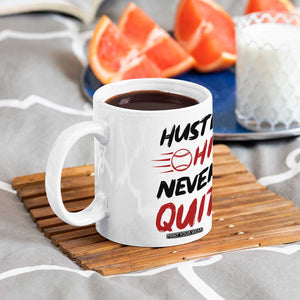 Baseball Coffee Mug Never Quit Funny Baseball Player Fan Coach Catcher Pitcher TB10 Print Your Wear