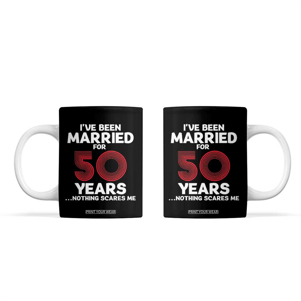 Couples 50 Years Married Coffee Mug Funny 50th Wedding Anniversary Gifts For Him Her TB10 Black Print Your Wear