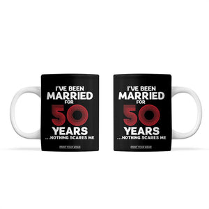 Couples 50 Years Married Coffee Mug Funny 50th Wedding Anniversary Gifts For Him Her TB10 Black Print Your Wear