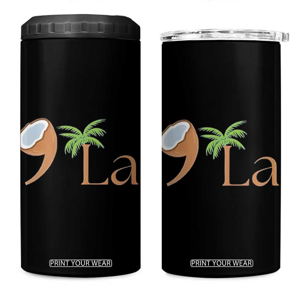 Harris 2024 Funny Coconut Tree 4 in 1 Can Cooler Tumbler Comma La Presidential Election TB10 One Size: 16 oz Black Print Your Wear